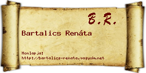Bartalics Renáta névjegykártya